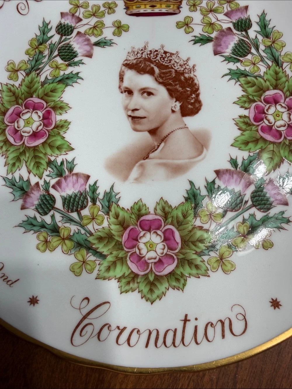 Vintage 1953 Queen Elizabeth II Coronation Commemorative Plate Tuscan Fine China